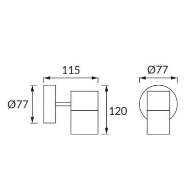 Oprawa hermetyczna GORDON 2xGU10 BLACK IDEUS (03937)